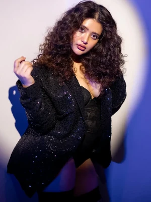 Ena Saha Exposed in Fishnet Lingery
